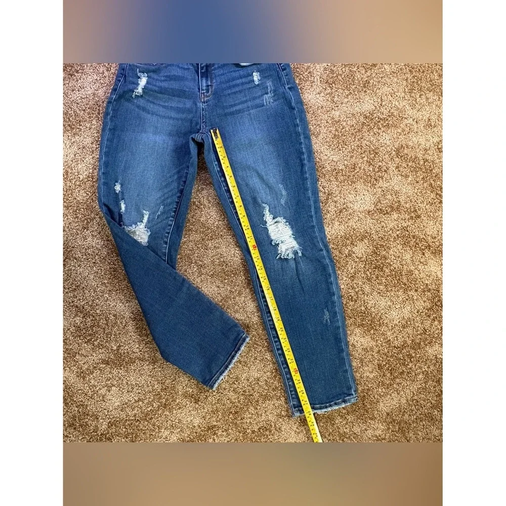 Judy Blue Slim Fit Distressed Skinny Jeans Size 9/29 Medium Wash Stretch‎ Denim